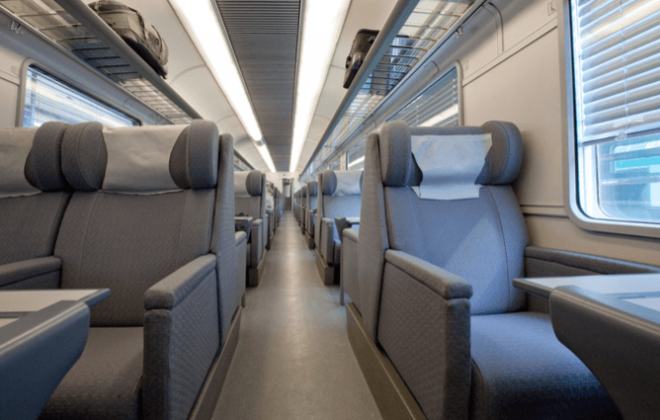 Luxusné vlaky sedadlá