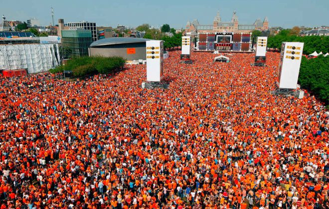 The gathering to Celebrating King's Day in the Netherlands