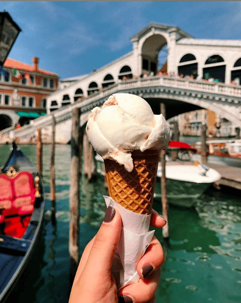 Icecream in Venice Canal Bridge