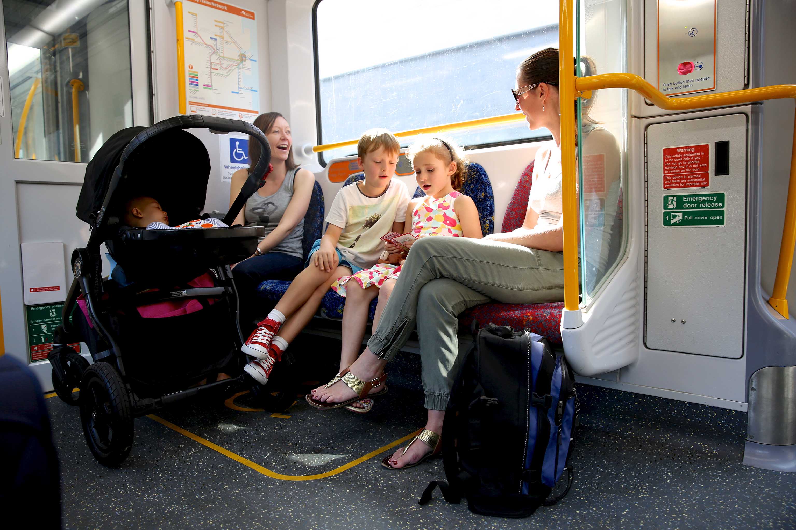 Kids Stroller On Board A Train