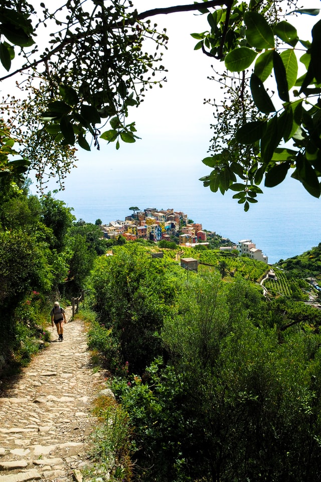 Cinque Terre, Italy trail to the sea
