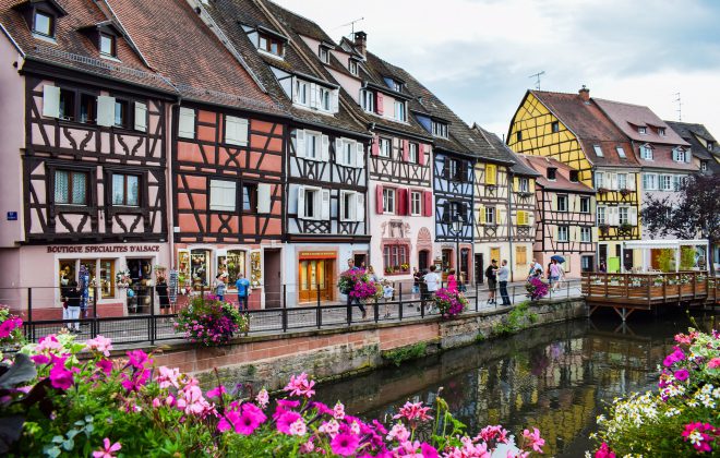 bautiful and charming old city center of colmar