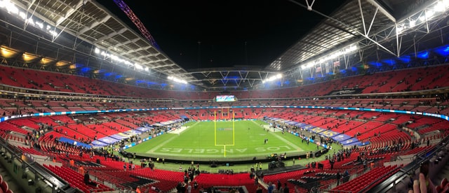 Panoramic view of Wembley Football Stadium in England