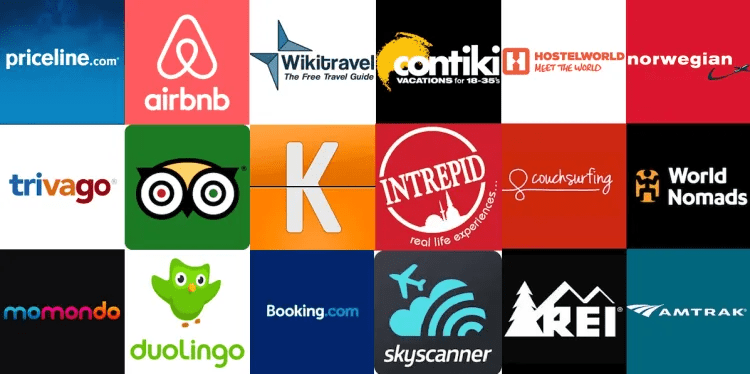 Logos des grandes entreprises de voyage