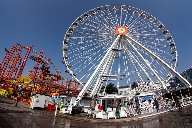 Viennese Prater Theme Park In Austria Big Wheel