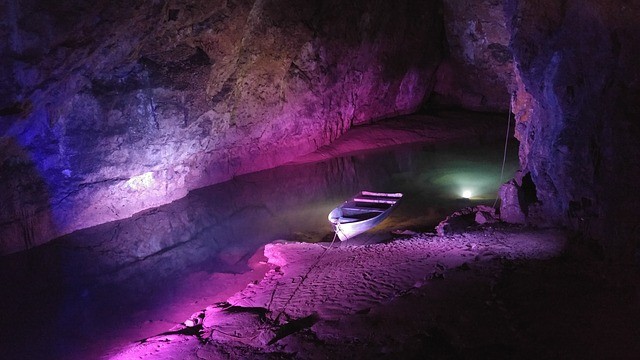 A Secret underground lake in Hinterbruhl Austria