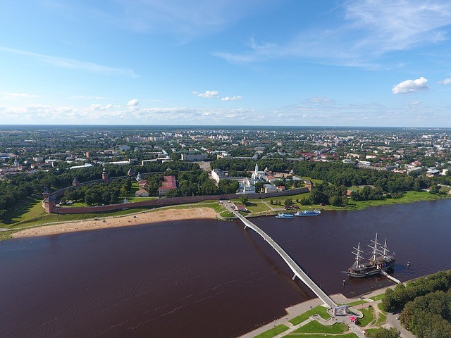 The bridge in Veliky Novgorod Russia