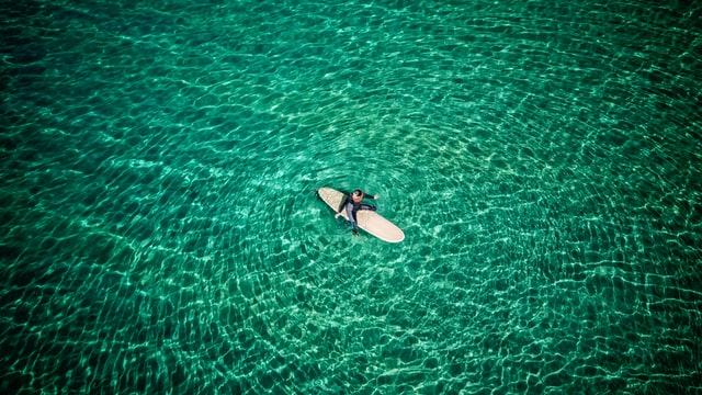Drone View of Surfing in Sardinia Italy