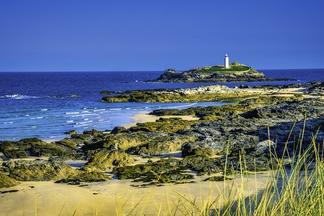 Godrevy Beach, England is a great surfing location