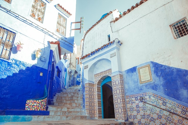 Blue & White Houses in Chefchaouen, Morocco