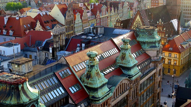 Colorful Wroclaw rooftops In Poland